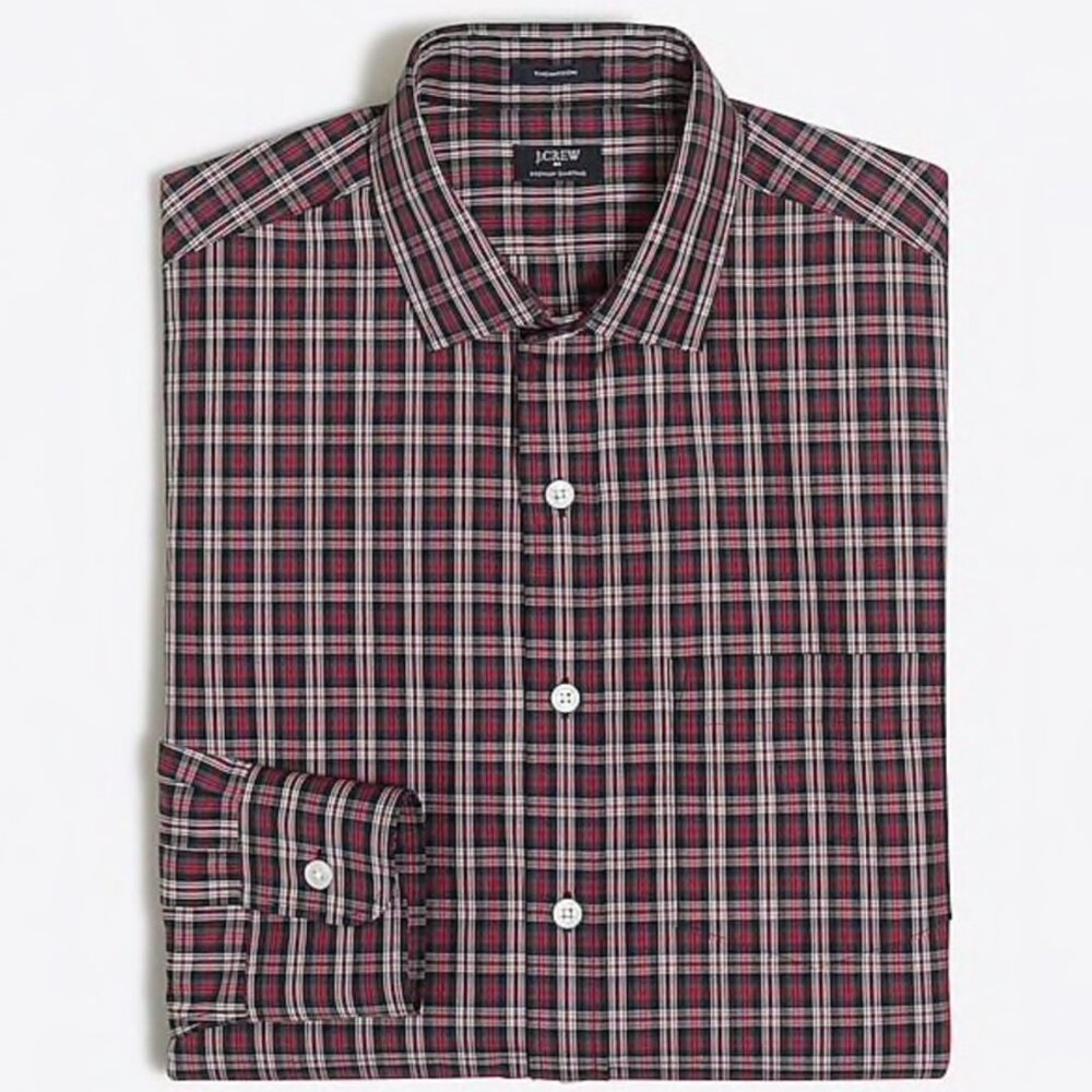EUC Men's J. CREW Thompson Spread Collar Plaid Shirt | Size‎ M
